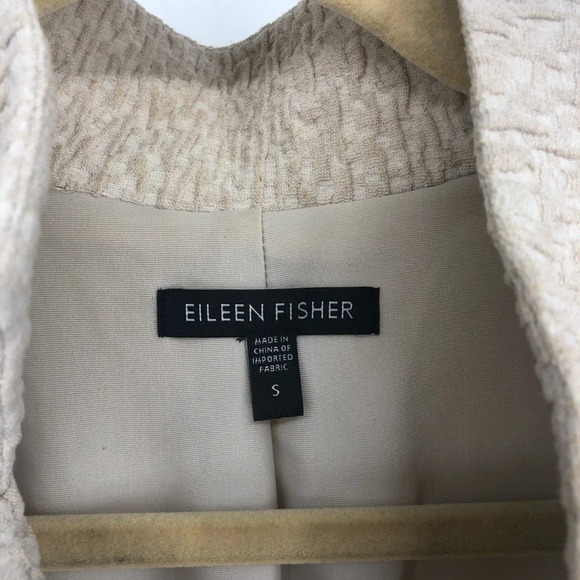 Eileen Fisher gorgeous texturized ivory stretch blazer basics staple S - Picture 7 of 7